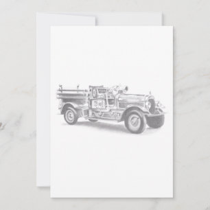 Convite desenho do vintage Firecaminhão