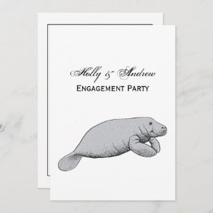 Convite Desenho do Vintage Manatee