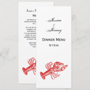 Convite Desenho do Vintage Red Lobster #1