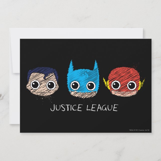 Convite Desenho dos Chefes da Mini Justice League (Frente)