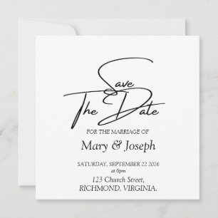 Convite Desenho Elegante de Salvar a Data