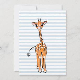 Convite Desenho girafa bonito, animais safari