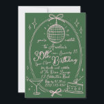 Convite Desenho Personalizado da Mão do Disco de aniversár<br><div class="desc">Celebre seu dia especial com este vibrante convite personalizado de aniversário de 30 anos com um design de bola de disco desenhado à mão. Perfeito para uma noite de bebidas e bolhas, este convite dá o tom para uma festa inesquecível. Personalize com seus detalhes de evento para criar um convite...</div>