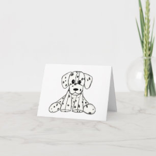 Convite Desenho simples de um cão dálmata de pelúcia em pr