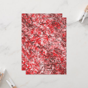 Convite desenho têxtil retangular com vermelho, branco orn