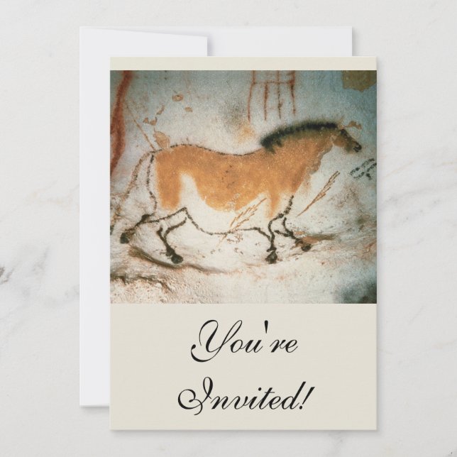 Convite Desenhos das cavernas Lascaux Francês Pré-Históric (Frente)