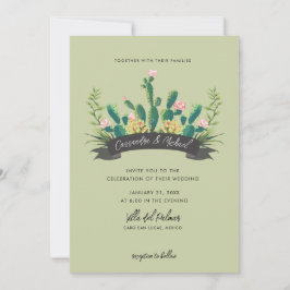 Convite Desert Cactus Bloom Wedding