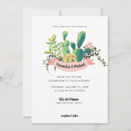 Convite Desert Cactus Bloom Wedding