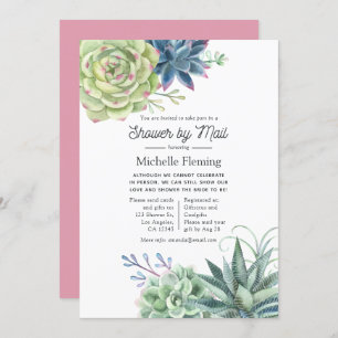 Convite Desert Cactus Succulta Chá de panela por Correio