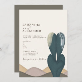 Convite Desert Cactus Theme Wedding