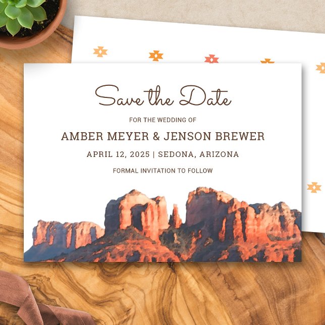 Convite Desert Chic Sedona Salvar A Data (Desert Chic Sedona Save The Date)