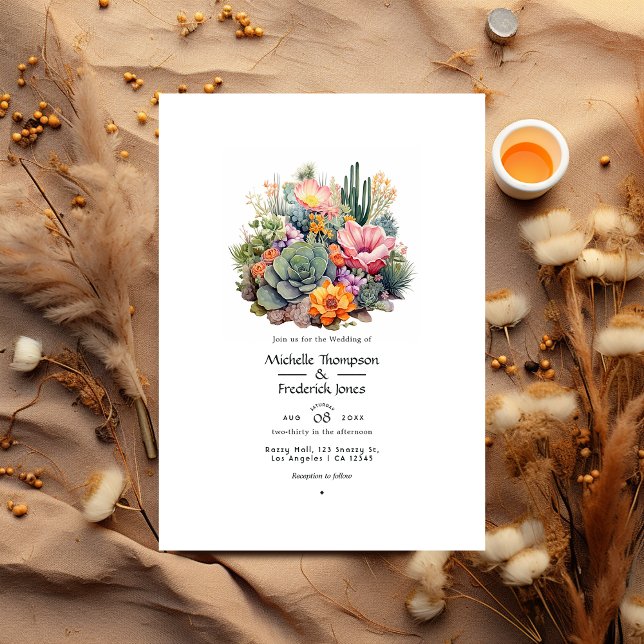 Convite Desert Hues Floral Wedding (Criador carregado)