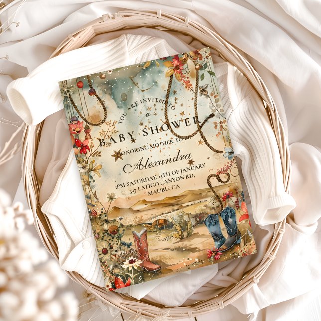 Convite Desert Rodeo Western Baby Shower (Criador carregado)