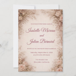 Convite Desert Rose – Dune & Bloom Wedding