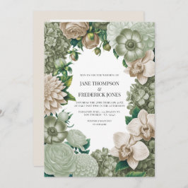 Convite Desert Sage, Aloe Mist & Sandstone Beige Wedding