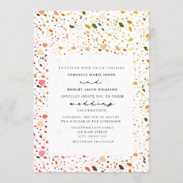 Convite Desert Terrazzo Modern Wedding