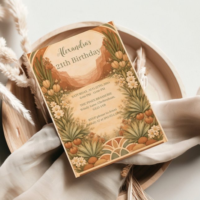 Convite Desert Wildflower Garden Birthday (Criador carregado)