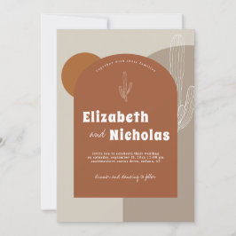 Convite Deserto de Boho Mínimo Moderno | Terra Cotta