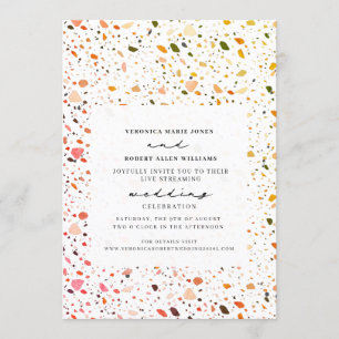 Convite Deserto de Casamento Virtual do Live Stream Terraz