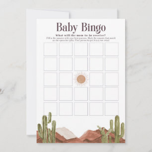 Convite Deserto do chá de fraldas Bingo Sun