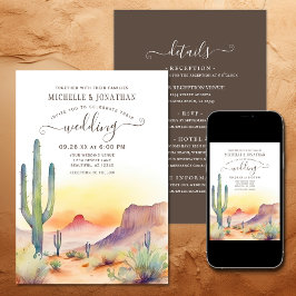 Convite Deserto do Sudoeste Cactus Tudo em Um Casamento