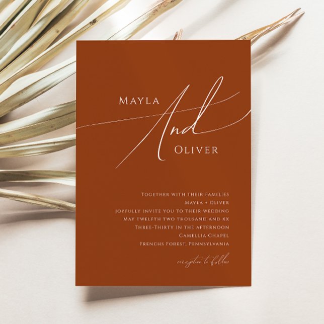 Convite Deserto elegante | Terracotta Wedding (Criador carregado)