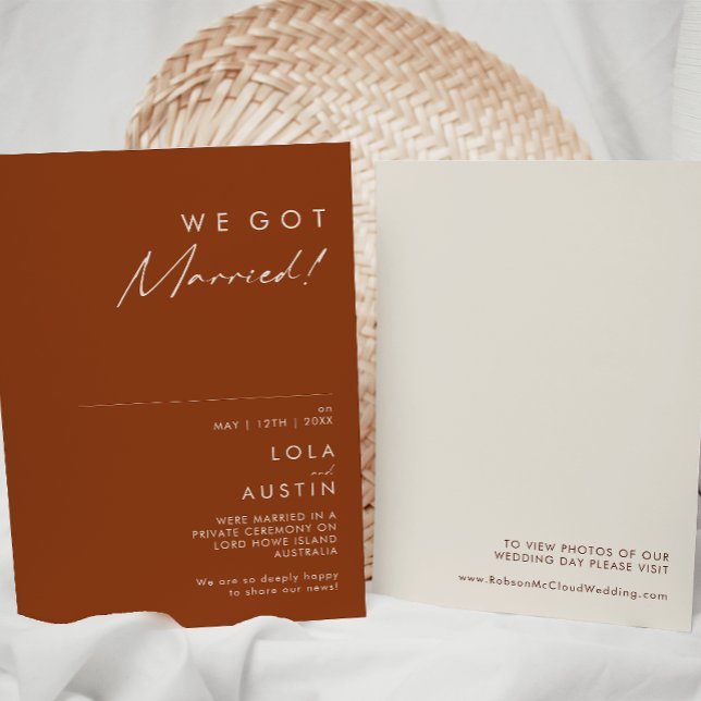 Convite Deserto Simples | Aviso de Casamento de Terracota (Criador carregado)