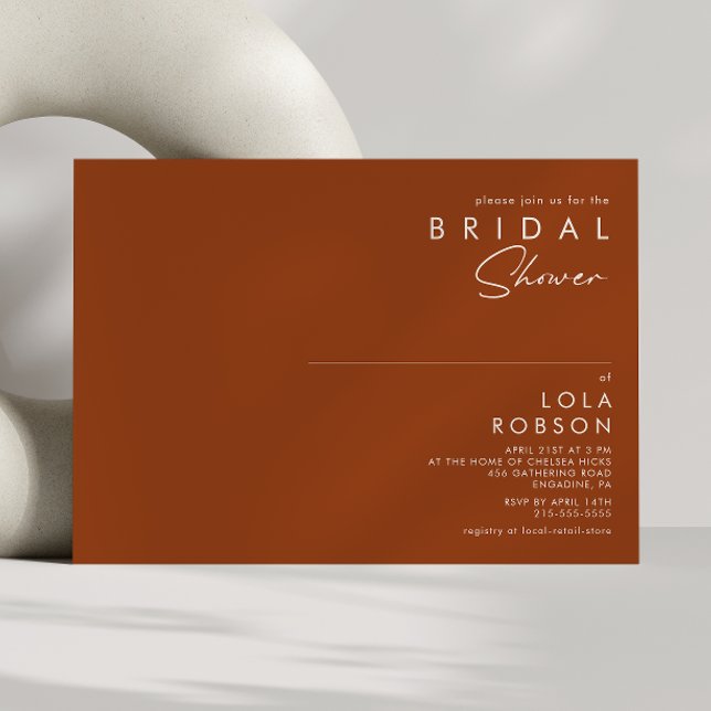 Convite Deserto Simples | Chá de panela Terracotta (Criador carregado)