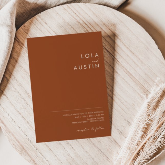 Convite Deserto Simples | Terracotta Tudo Em Um Casamento (Criador carregado)
