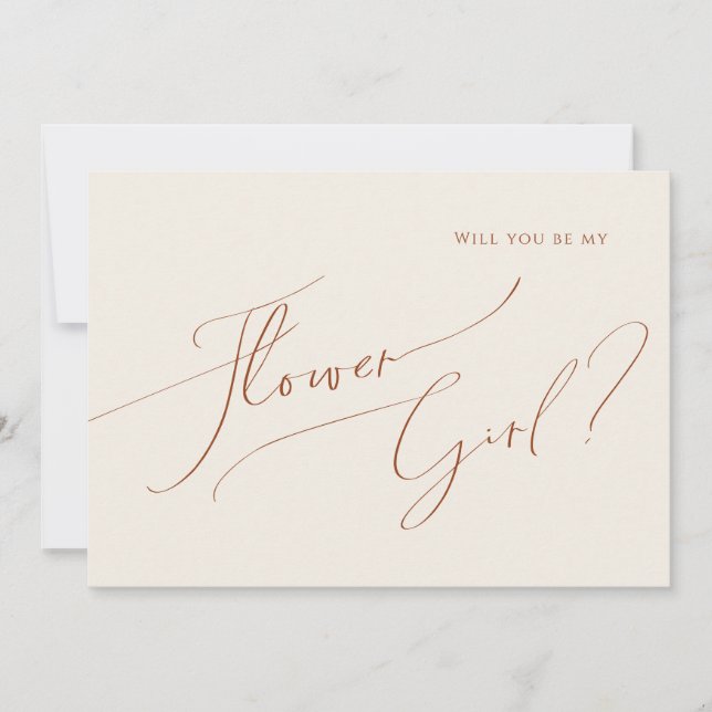 Convite Deserto Whimsic | Beige Flower Girl Card (Frente)