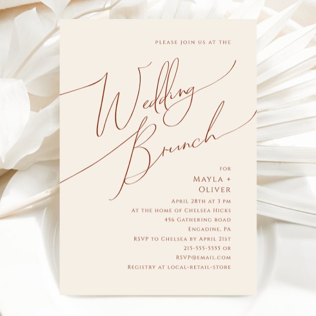 Convite Deserto Whimsic | Beige Wedding Brunch (Criador carregado)