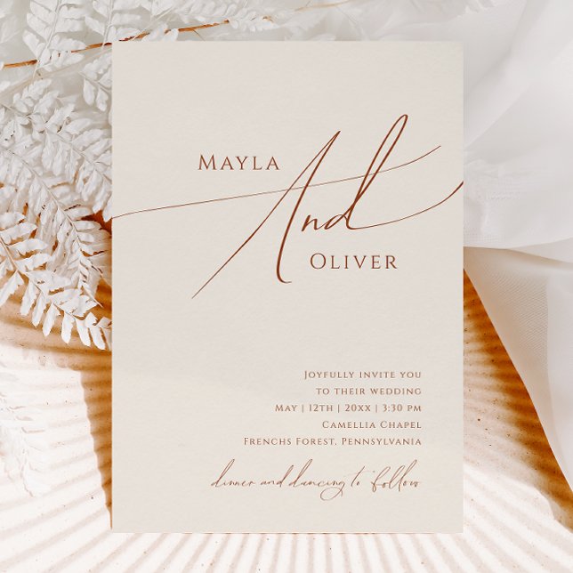 Convite Deserto Whimsic | Casamento Casual Beige (Criador carregado)