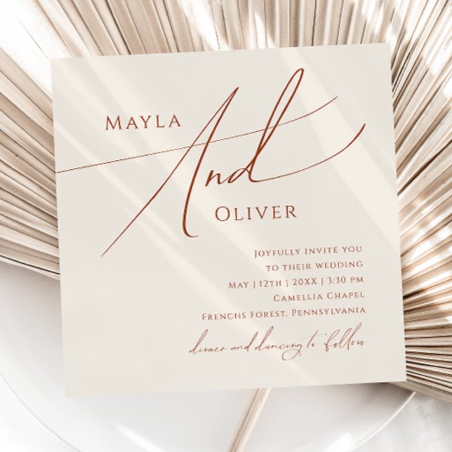 Convite Deserto Whimsic | Casamento praça bege (Criador carregado)