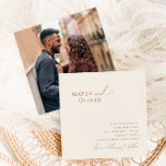 Convite Deserto Whimsic | Casamento quadrado de fotos bege<br><div class="desc">Este deserto balbuciano | o convite para o casamento da praça de fotos bege é perfeito para o seu simples casamento de beige ocidental e tons terracotta. A paleta neutra de cor do feto é a vintage a sudoeste com um toque moderno. A escrita é uma caligrafia manuscrita minimalista delicada,...</div>