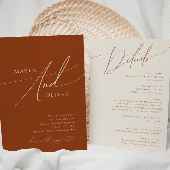 Convite Deserto Whimsic | Terracotta Tudo Em Um Casamento (Criador carregado)