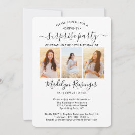 Convite Desfile de Festa de aniversário Surpresa com 4 Fot