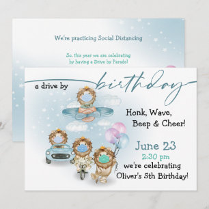 Convite Desfile dos Leões Dirigem por Aniversário