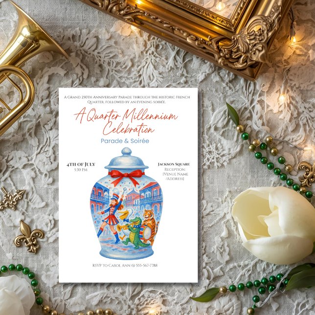 Convite Desfile e Soirée do Vaso de Gengibre do 250º Anive (250 years Anniversary Ginger Jar Parade & Soirée)
