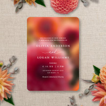 Desfoque Floral Moderno Casamento de Verão e Outon