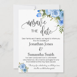 Convite Desguardar as datas do casamento mudar para azul f