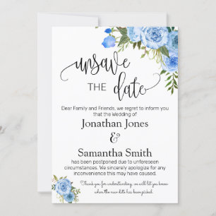 Convite Desguardar as datas do casamento mudar para azul f