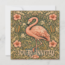 design art nouveau Flamingo Rosa Vintage