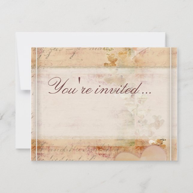 Convite Design casamento vintage antigo (Frente)