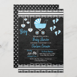 Convite Design 👶 Chá Baby Boy Chalkboard