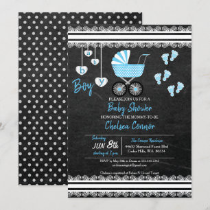 Convite Design 👶 Chá Baby Boy Chalkboard