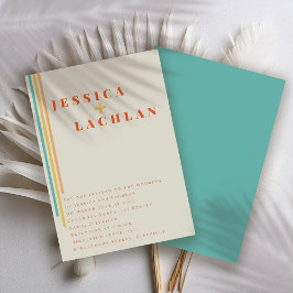 Convite Design Chic Retroativo com Casamento de Stripes Co