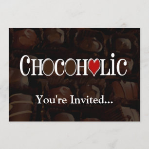 Convite Design Chocolónico, castanho escuro e coração v