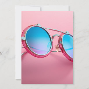 Convite Design com tema de óculos de sol, rosa legal