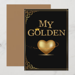 Convite Design da placa do Dia de os namorados do meu Ouro