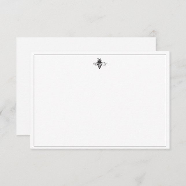 Convite Design de abelhas Pretas e Brancas (Frente/Verso)